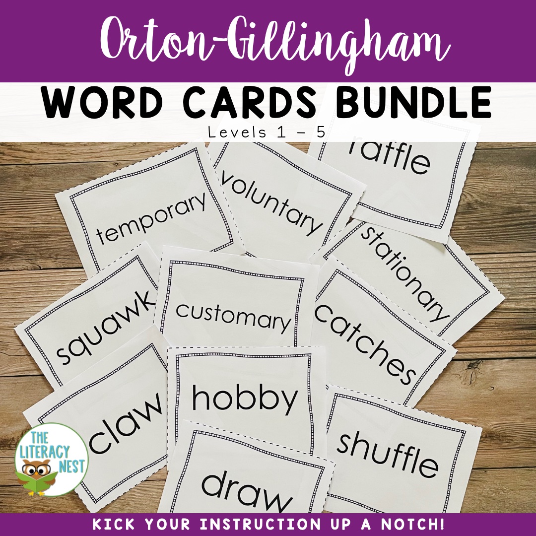 OrtonGillingham Word Cards Bundle Levels 15 Word List Builder